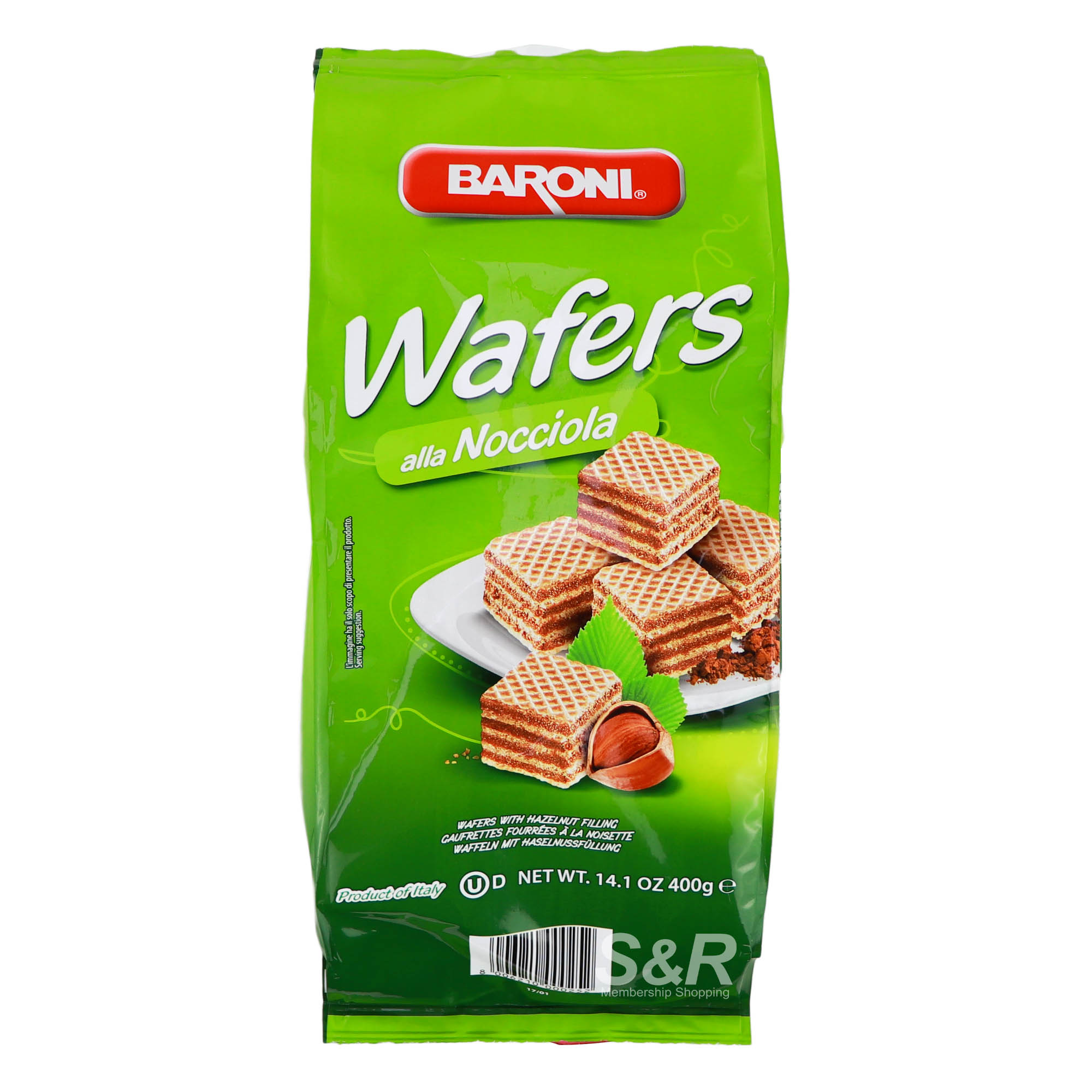 Baroni Wafers with Hazelnut Filling 400g Baroni Wafers with Hazelnut Filling 400g